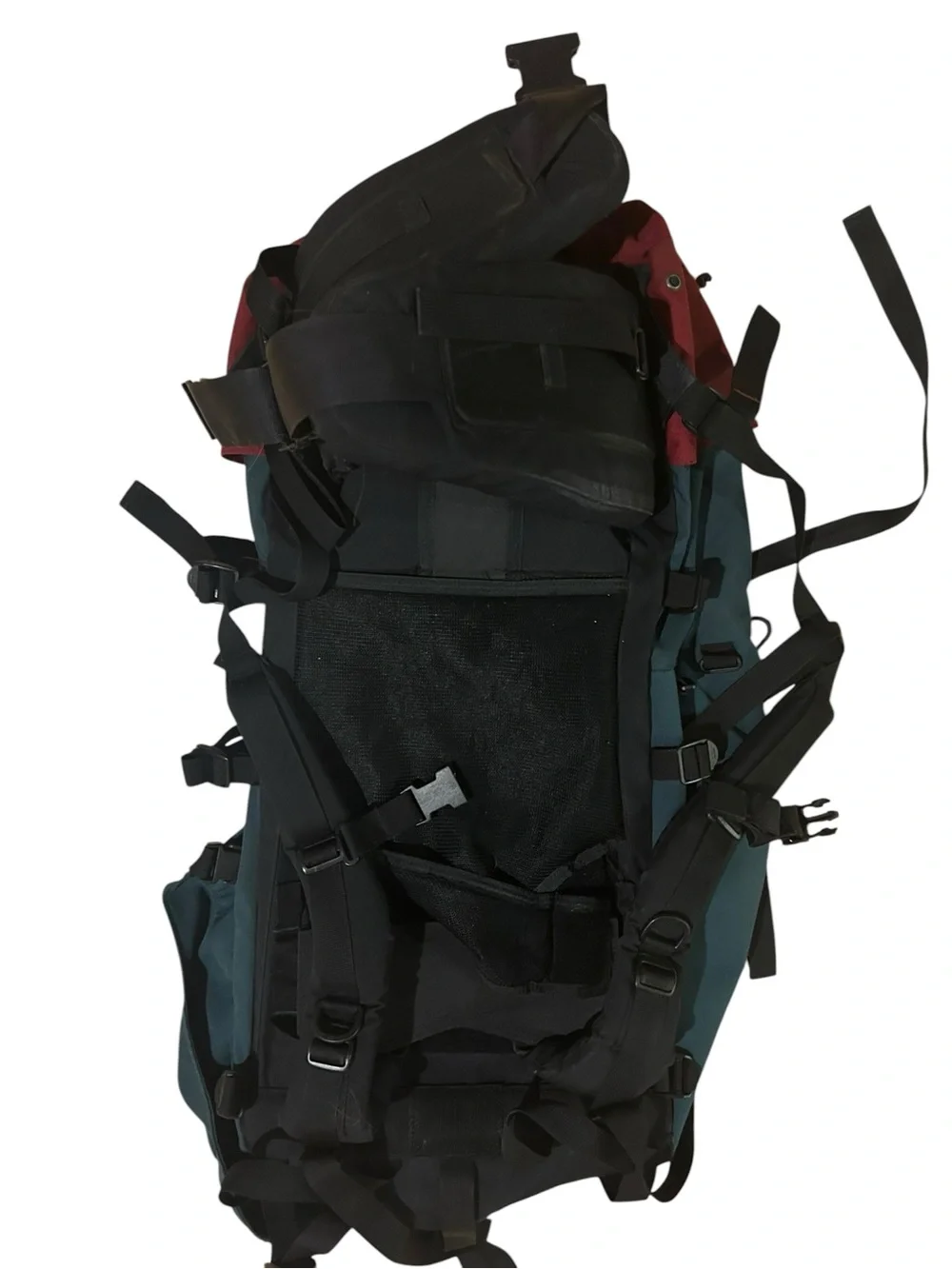 Ems 5000 Vintage Outdoor Daypack Backpack - Teal & Red